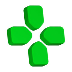 direction joypad icon 3d green color © Novita