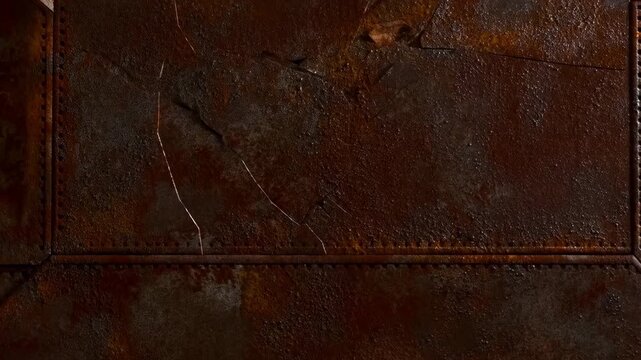 Rusted metal wall breaks apart dramatically in slow motion