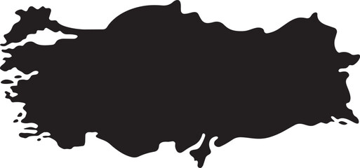 Black silhouette map of turkey geographic region country outline vector illustration © Zakir Ali