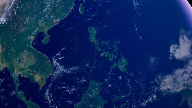 Philippines from Space. Asia from Space Orbit. Blue Planet Earth. Globe