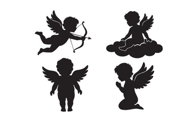 Cupid Angel Love Silhouette Set