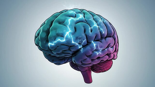 Vibrant Brain with Electrical Activity