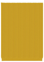 Vertical striped mustard yellow knitted fabric with ribbed and textured patterns isolated on transparent background
