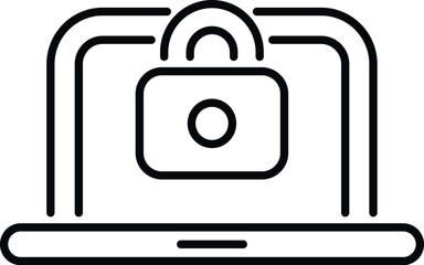Laptop displaying a padlock symbol, representing digital security and privacy