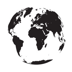 Distressed Earth Globe World Map Silhouette