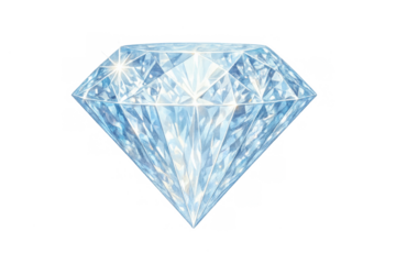 Diamond gem portraying luxury, preciousness, wealth, and success. Jewel with sparkling light reflections. Transparent background