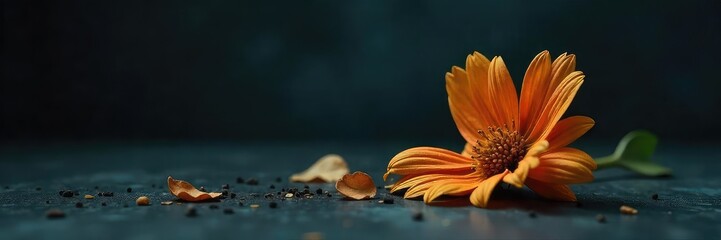 A somber, symbolic image representing the harmful and discredited practice of conversion therapy  A single, wilting flower suggests loss and brokenness , dark, gay