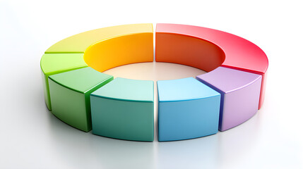 Colorful pie chart segments forming a data infographic