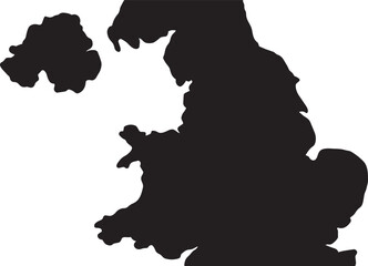 Fototapeta premium United kingdom map silhouette isolated on transparent background with checkerboard pattern