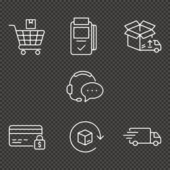 E-commerce and Online Shopping Icon Set Online Retail, Payment, and Delivery Services Icons