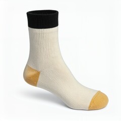 Isolated sock showcasing unique color blocking on a clean white background