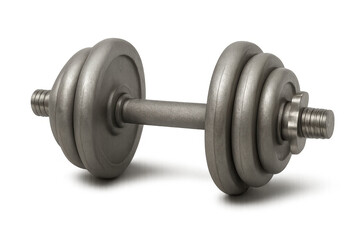 Fototapeta premium Adjustable metal dumbbell for strength training and fitness workouts, studio shot with transparent background