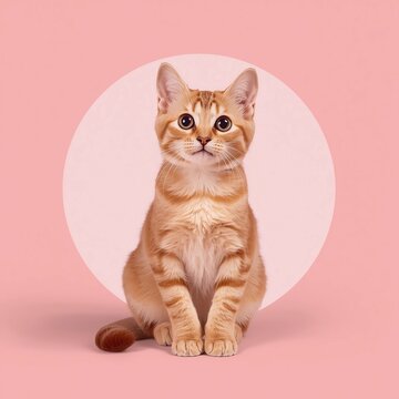Um lindo gatinho fofo de olhos laranjas e bigodes brancos descansa como um animal dom&eacute;stico ador&aacute;vel em um retrato da natureza