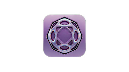 Abstract Geometric Shape on Purple Background