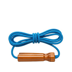 Blue jump rope with wooden handles