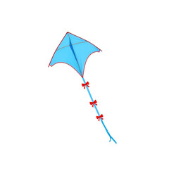 Blue kite with red bows