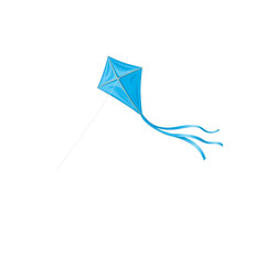 Blue diamond kite soaring