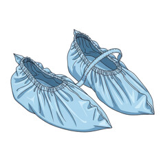 Blue disposable shoe covers