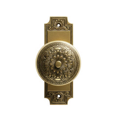 Antique brass door knob with ornate design