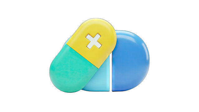 3D Pill and Tablet Illustration on White Background