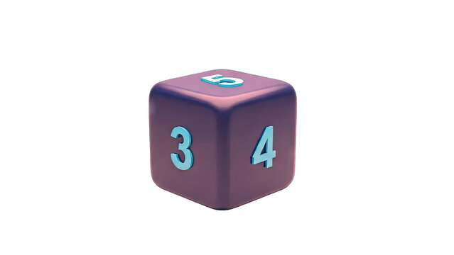 3D Rendered Dice with Numbers on White Background