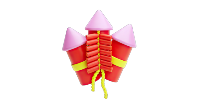 3D Rendered Fireworks Rockets Ready for Celebration - Powered by Adobe