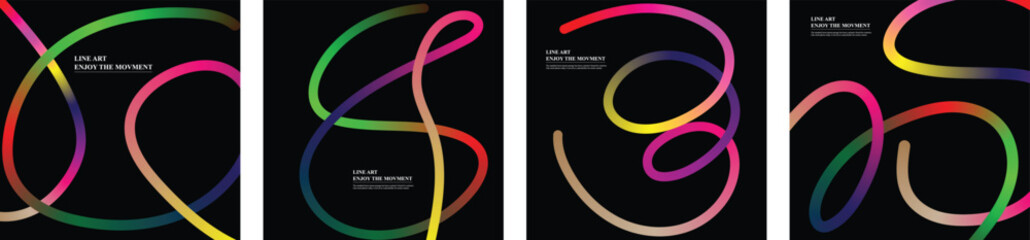 Vibrant Abstract Gradient Curves Collection