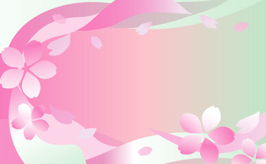 ピンクの優しい桜の背景イラスト