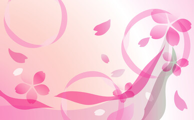 ピンクの優しい桜の背景イラスト