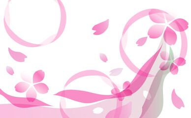 ピンクの優しい桜の背景イラスト