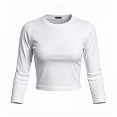 Isolated long sleeved white t-shirt apparel on a clean white background apparel