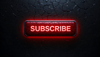 Cinematic neon subscribe graphic for social media content creators and gaming channel overlays.