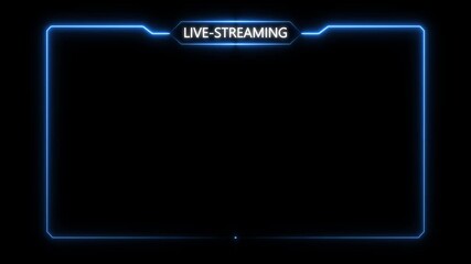 live RCE streaming text neon frame animation box frame neon frame live streaming game live Stream overlay animation for live streaming video Titles 4k animation . isolated on transparent background.
