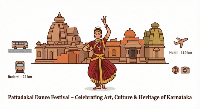 Pattadakal Dance Festival: Traditional Indian Dance Performance at Chalukya Temple Complex, Karnataka