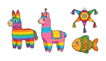 Obraz premium Colorful pinatas representing Mexico celebration and party