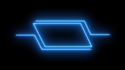 Futuristic HUD Head up display interface template with basic geometry line element. Universal Technology Line and frame Video overlay Neon futuristic HUD rectangle frame glowing animation