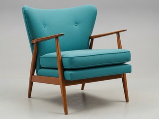 Fototapeta premium Mid-century modern armchair, isolated on white background