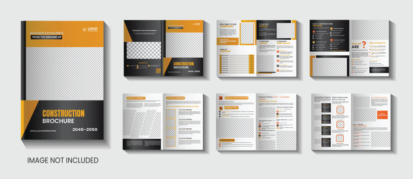 Modern constraction bi-fold brochure design