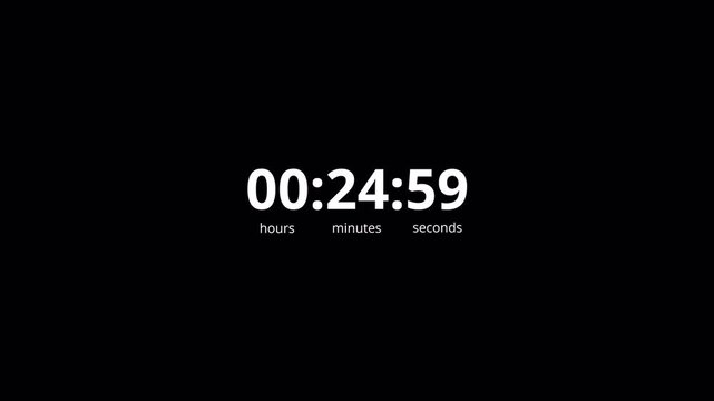 Thirty seconds clock countdown animation from 30 seconds to 0 seconds, Countdown timer count minute second and milisecond, 30 seconds Countdown clock timer
