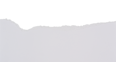 Papel rasgado blanco con textura sobre fondo blanco, recurso gráfico