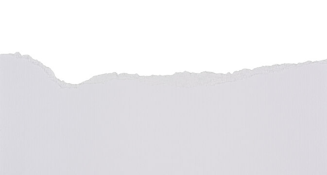 Papel rasgado blanco con textura sobre fondo blanco, recurso gr&aacute;fico