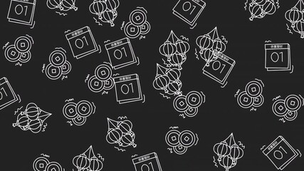 Black background with calendars and garlic clove outlines perfect for food blogs, meal planning content, kitchen posters, or recipe websites.