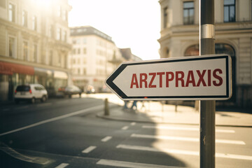 Obraz premium Direction sign with red 