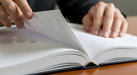 Obraz premium close up of hands holding a book