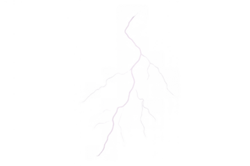 Electrical discharge flash representing pure energy, a weather element creating power and light on transparent background