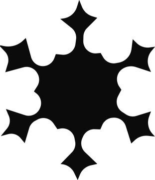 snowflake minimal flat icon Set of cute symmetric blue snowflakes isolated on a transparent background. Cartoon decorative elements. Editable stroke. Ideal for winter designs.