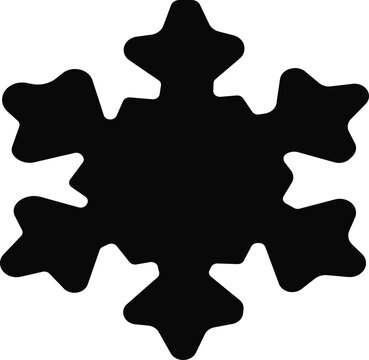 snowflake minimal flat icon Set of cute symmetric blue snowflakes isolated on a transparent background. Cartoon decorative elements. Editable stroke. Ideal for winter designs.