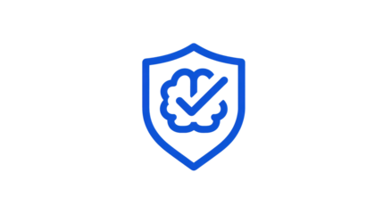 AI Shield with Brain Checkmark