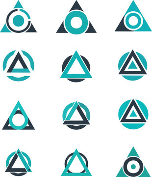 Interlocking Triangle and Circle Logo Set
