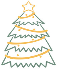 Illustration of a Christmas Tree Sticker